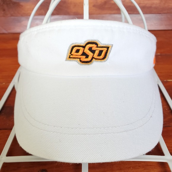 Nike Oklahoma State‎ Cowboys Visor Hat Strapback Men White Dri Fit Golf Tennis - Picture 1 of 6